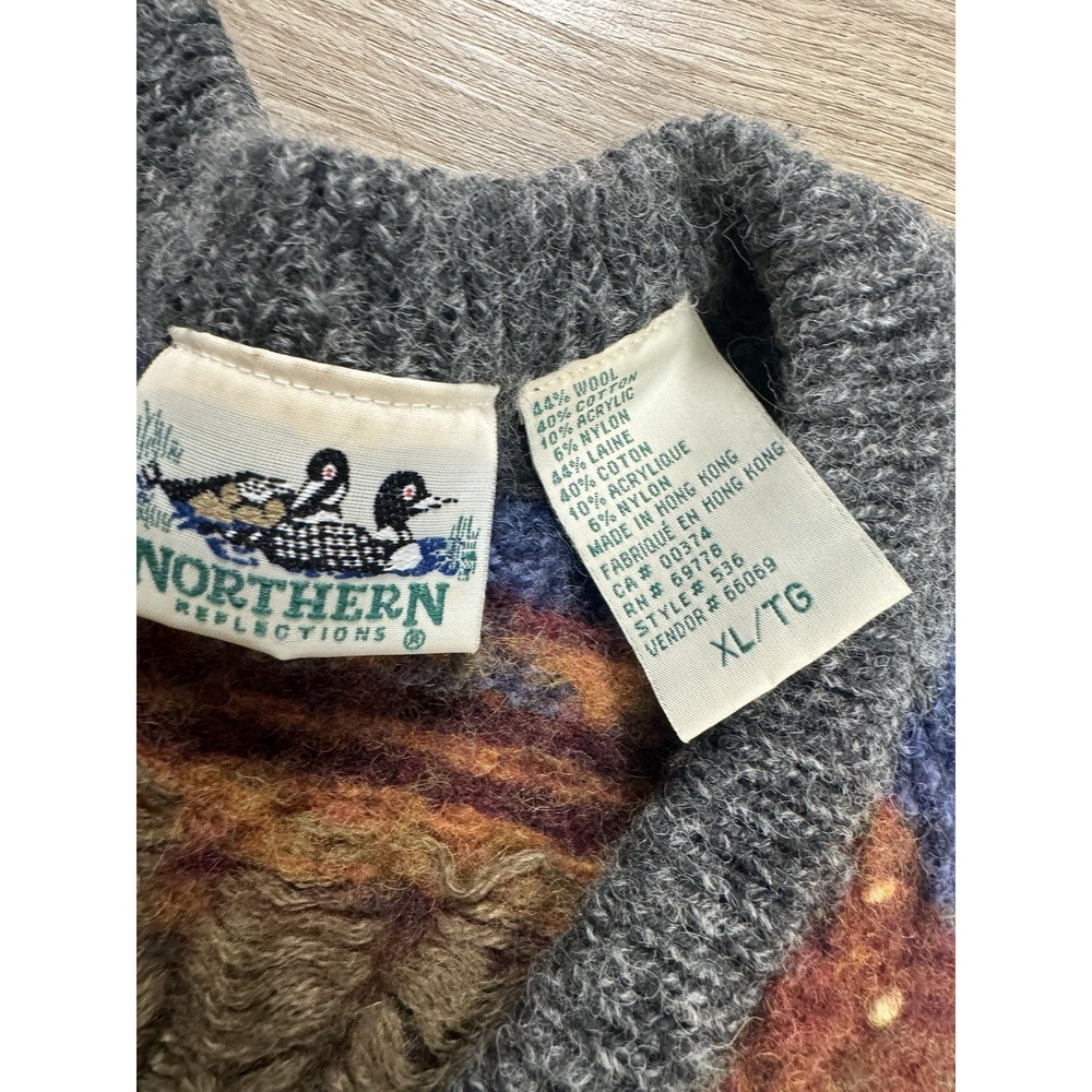 Vintage Northern Reflections Vest Cardigan Button Down Xl Super Cool Colors‎ - Picture 3 of 3